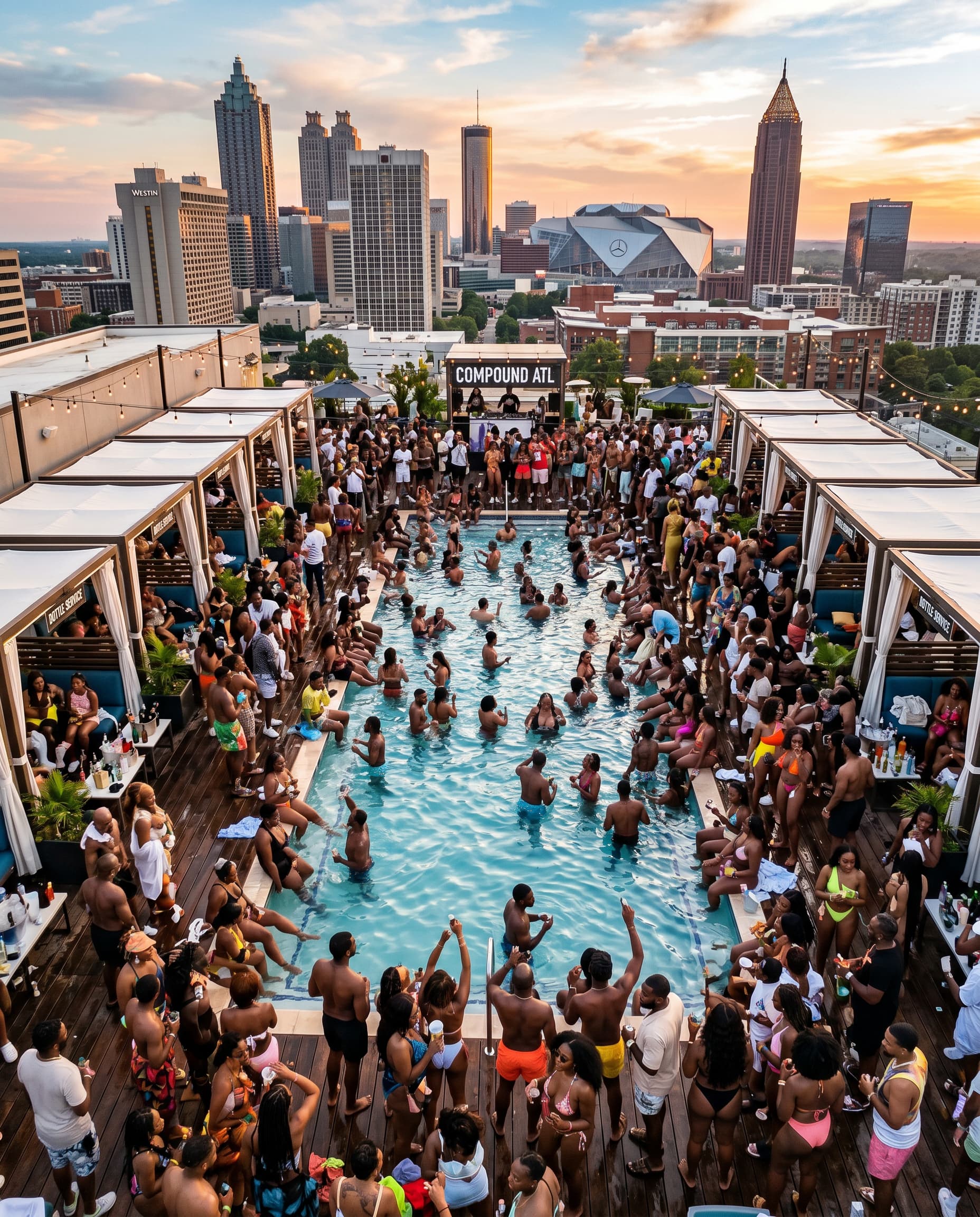 Aerial drone shot of the venue